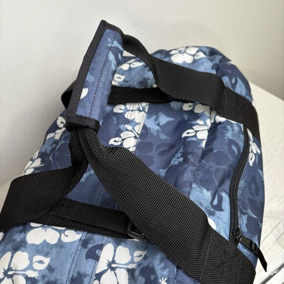 LL Bean Blue Hawaiian Hibiscus Travel Vacation Weekender Duffle Bag 22” Large - Picture 14 of 15